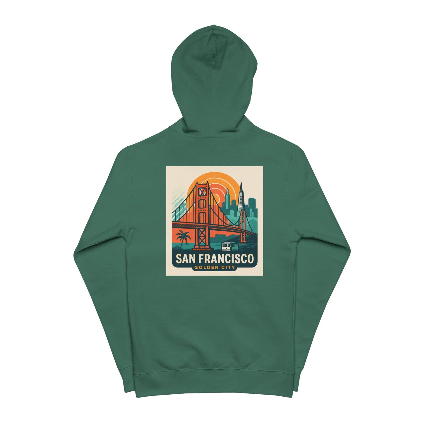 San Francisco Graphic Unisex Zip Up Hoodie, Comfortable Fleece Zip Up, Travel Souvenir, Vintage Streetwear, Perfect Gift