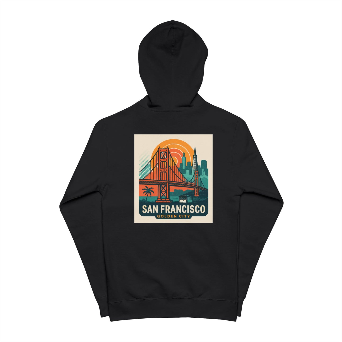 San Francisco Graphic Unisex Zip Up Hoodie, Comfortable Fleece Zip Up, Travel Souvenir, Vintage Streetwear, Perfect Gift