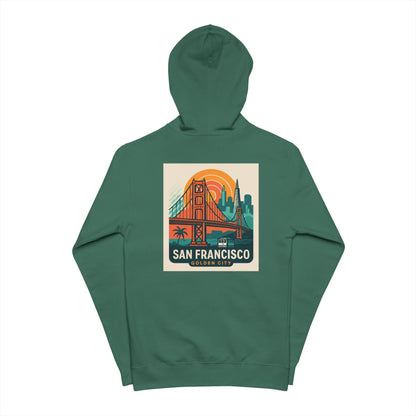 San Francisco Graphic Unisex Zip Up Hoodie, Comfortable Fleece Zip Up, Travel Souvenir, Vintage Streetwear, Perfect Gift