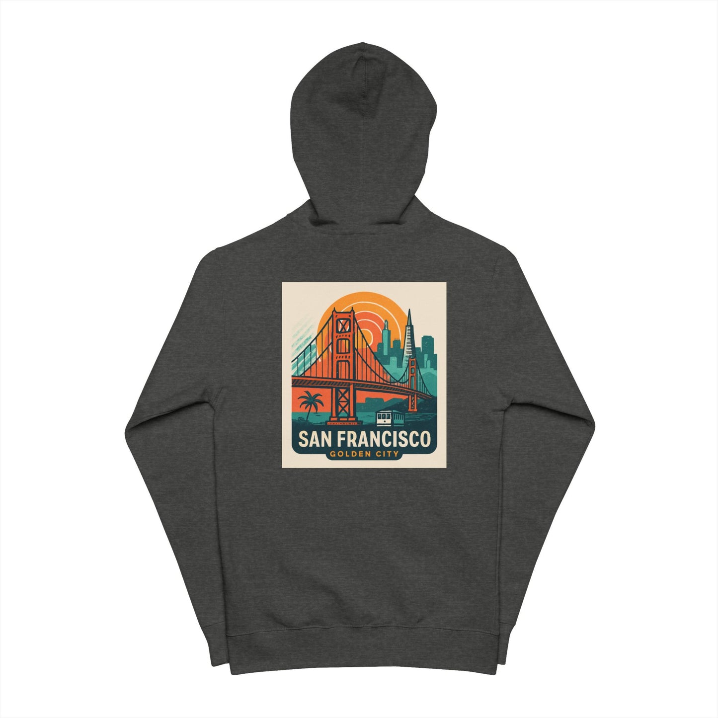 San Francisco Graphic Unisex Zip Up Hoodie, Comfortable Fleece Zip Up, Travel Souvenir, Vintage Streetwear, Perfect Gift