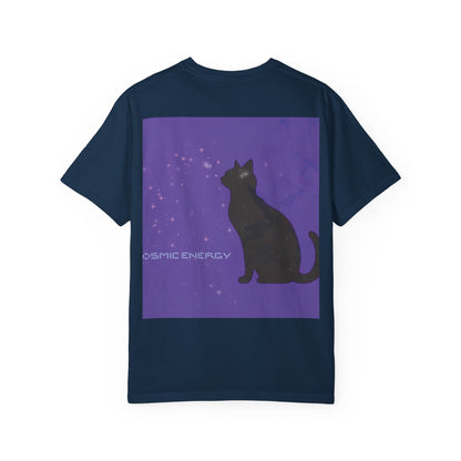 Trendour Cosmic Energy Cat T-Shirt - Unisex Garment-Dyed Tee, Trendour Graphic Shirt, Cat Lover Gift, Astrology Apparel