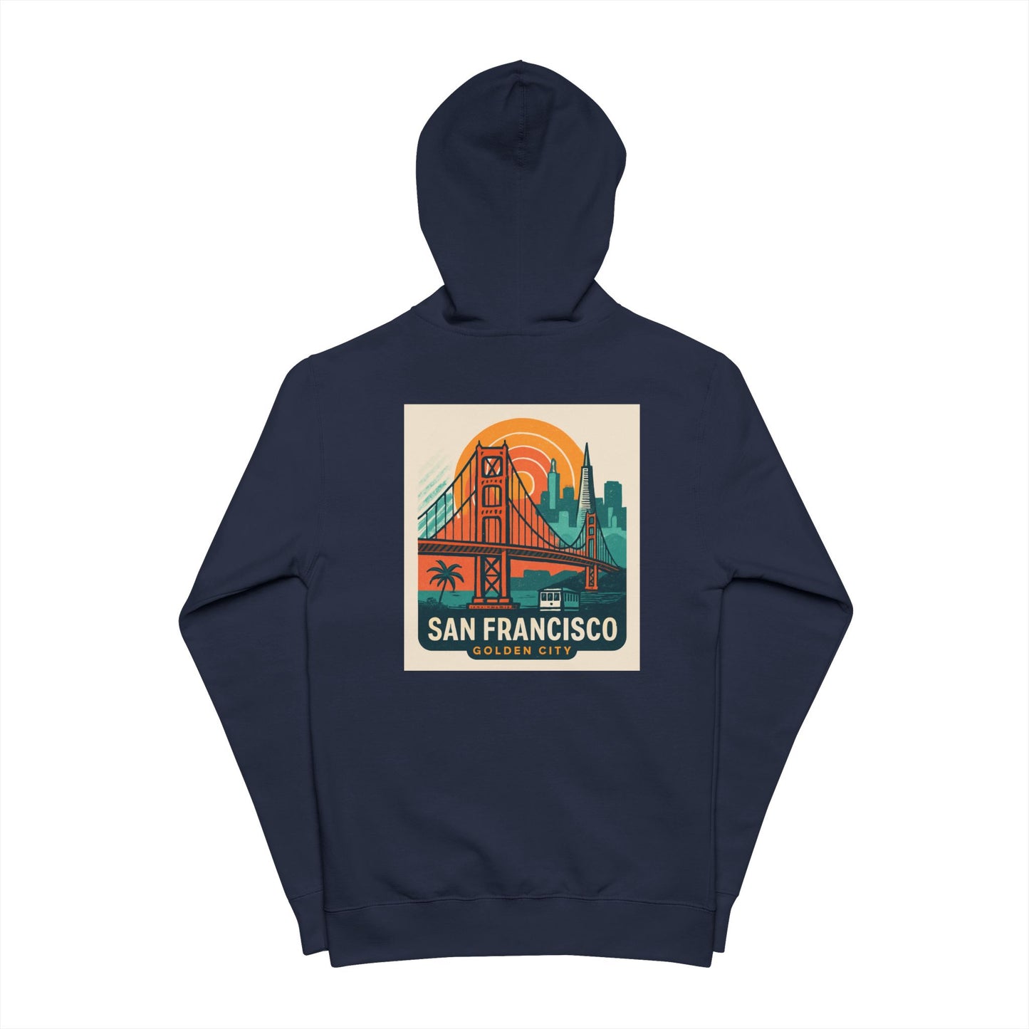 San Francisco Graphic Unisex Zip Up Hoodie, Comfortable Fleece Zip Up, Travel Souvenir, Vintage Streetwear, Perfect Gift