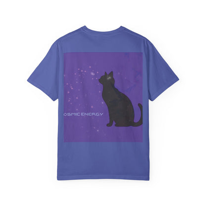 Trendour Cosmic Energy Cat T-Shirt - Unisex Garment-Dyed Tee, Trendour Graphic Shirt, Cat Lover Gift, Astrology Apparel