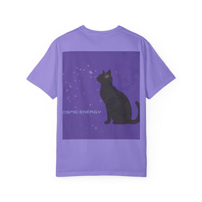 Trendour Cosmic Energy Cat T-Shirt - Unisex Garment-Dyed Tee, Trendour Graphic Shirt, Cat Lover Gift, Astrology Apparel